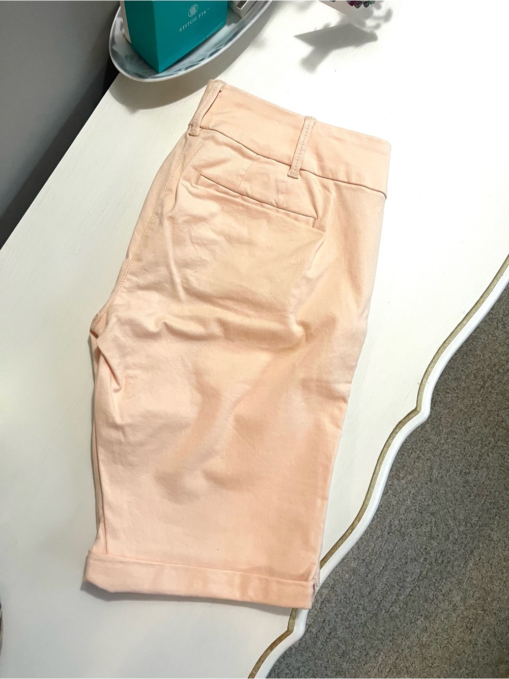 LOFT Peach Tailored Skinny Bermuda Shorts sz 0 XS
